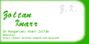 zoltan knarr business card