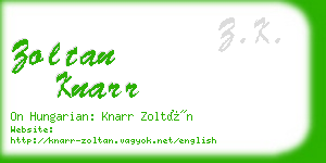 zoltan knarr business card